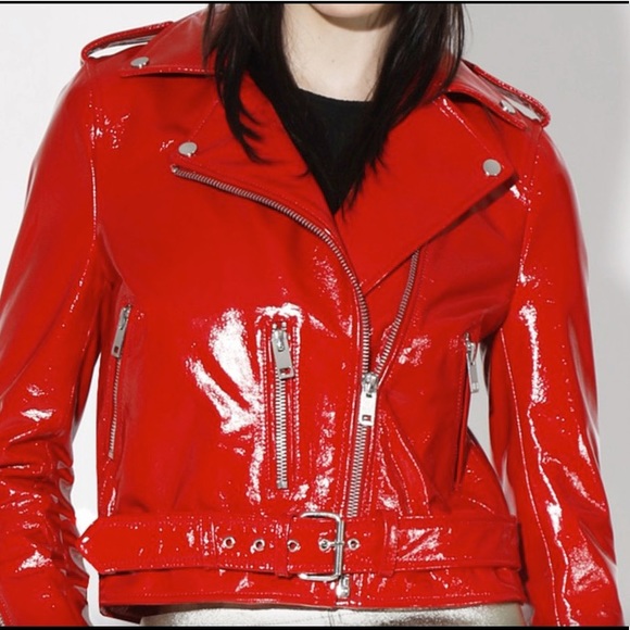 walter baker red leather jacket